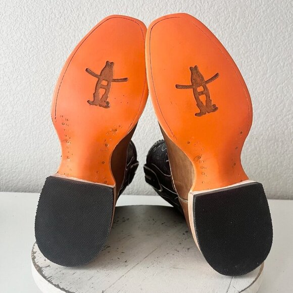 Lane RODEO HOUSTON Mens Cowboy Boots 10 Brown Leather Western Mid Calf Blunt Toe - Picture 8 of 11